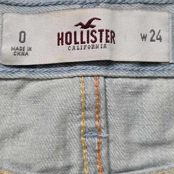 Hollister Cut Off Shorts Women 0/24 Olive Distressed Denim - Picture 2 of 7